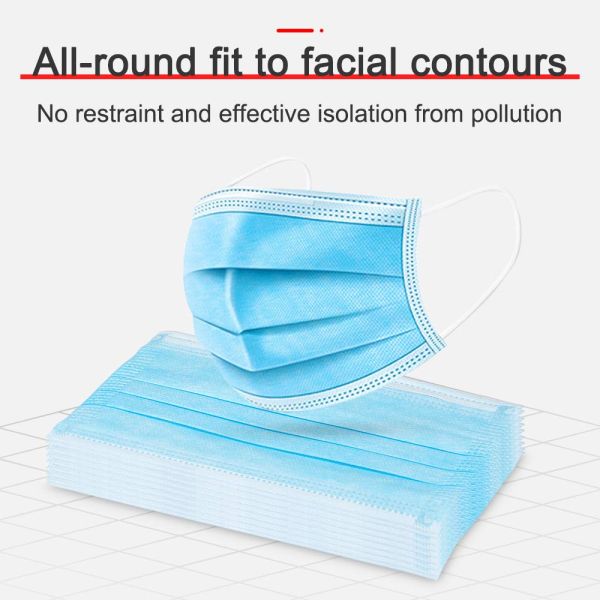 3 Ply Earloop Surgical Mouth Mask Ce Approved 50pcs Per Box Packaging