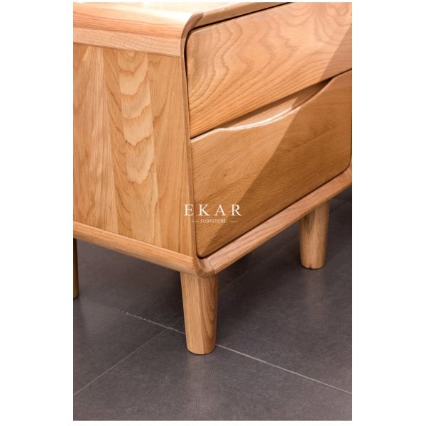 Bedside Table Bedroom Furniture White Oak Nightstand With Drawer