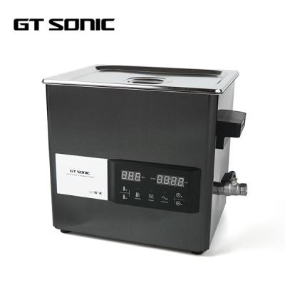 Líquido de limpeza ultrassônico industrial preto 9L painel de toque de 200 Digitas do watt com válvula de dreno