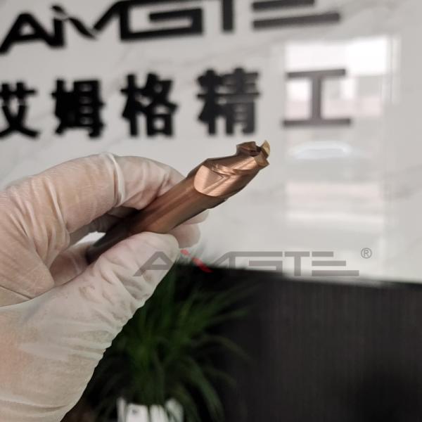 3 Flute Copper Coated Carbide End Mill Oxidation Resistant For High Speed Machining