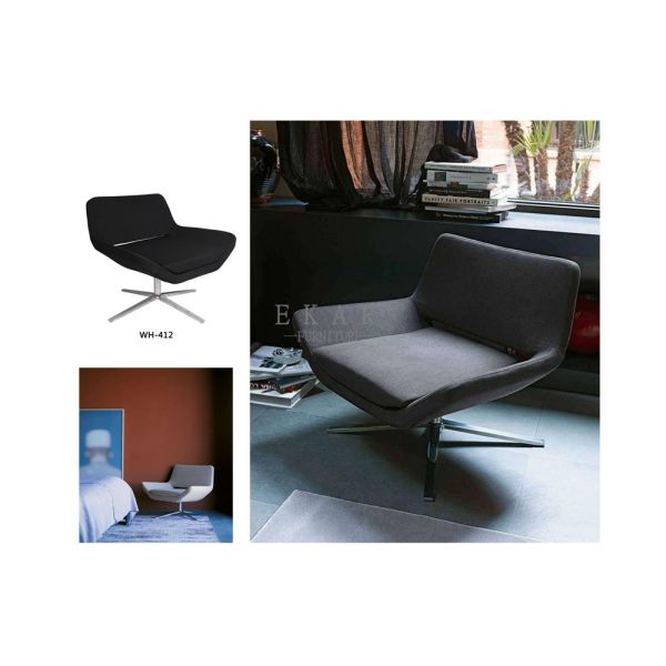 High Back Armchair Modern Leather or Fabric Leisure Chair