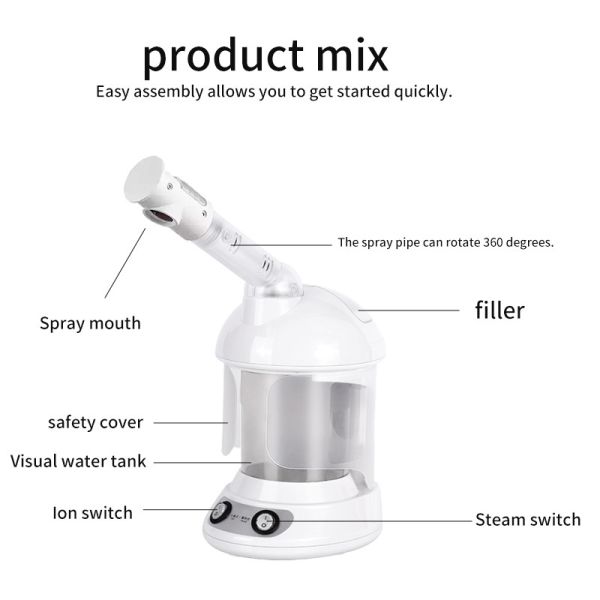Gross Weight 1300g 2023 Newest Nano Facial Steamer for Salon Humidifier Multifuncional