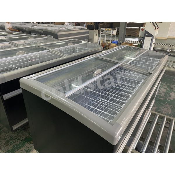 Plug In Supermarket Island Freezer Commercial Display Chest Freezer Supermarket Deep Freezer