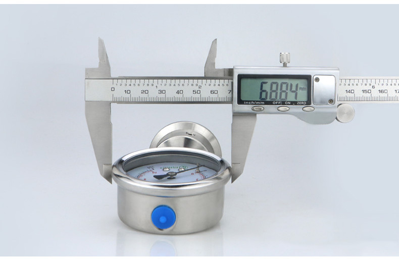 1-100bar Stainless Steel Clamp Type Sanitary Diaphragm Pressure Gauge for Industrial