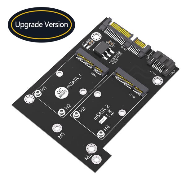 Карта с двумя SATA3 конвертерами для полного размера mSATA SSD поддержка 50.95 * 30 мм в черном