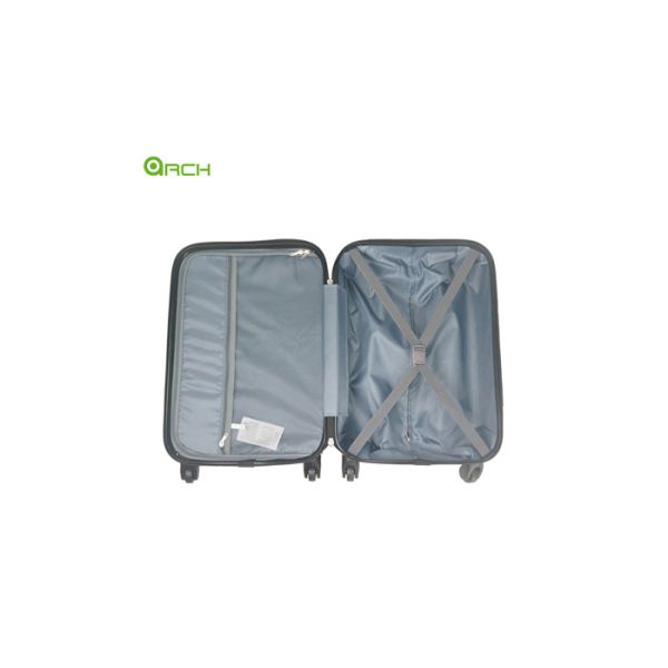 ABS Hard Sided Luggage with Front Pocket and Spinner Wheels