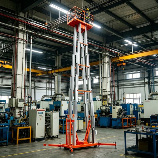 High Mobile 4 Vertical Mast Lift Order Picker 300kg 12m 14m 16m 18m For Hotel Lobby