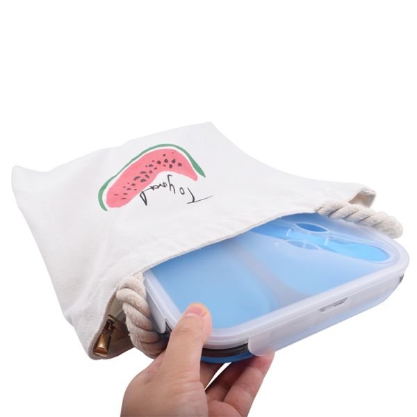 3 Compartment Children Leak Proof Bento Reusable Food Storage Containers With Fork