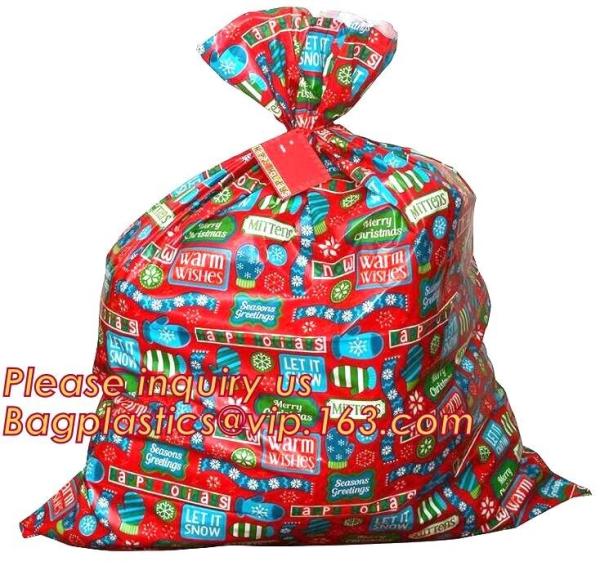 Set of 3 60x72 Christmas Gift Bags Jumbo/Giant Bike Bag,LDPE christmas red sack plastic jumbo bike/bicycle gift bag
