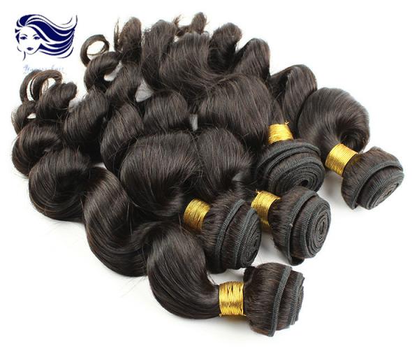 24 cabelos pretos naturais do Virgin de Remy do brasileiro do cabelo do Virgin da categoria 7A da polegada