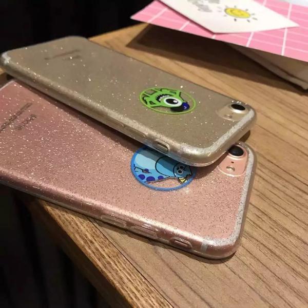 Soft TPU Glitter Glue Cute Cartoon Images Back Cover Cell Phone Case For iPhone 7 6s Plus