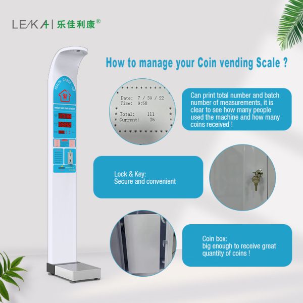 ODM Customization Height Weight Body Fat Measuring Machine with Coin-Operated Function