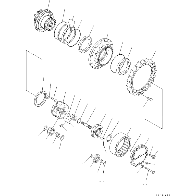 20Y-27-31210 Shaft Excavator Final Drive Parts For Komatsu PC210