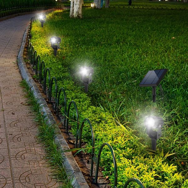 90 Ra Color Rendering Index Dual Head Solar Spotlights for Outdoor Garden Security