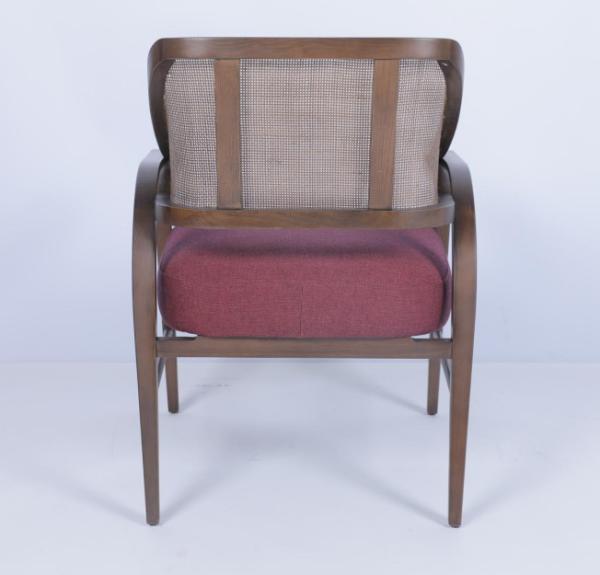 No Folded Customized Modern High Back Armchair Fabric Wood Frame