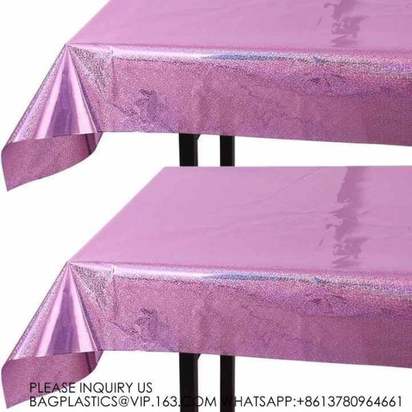 Laser Rainbow Theme Party Tablecloth Aluminum Film Birthday Wedding Party Decoration Disposable Tablecloth Decoration