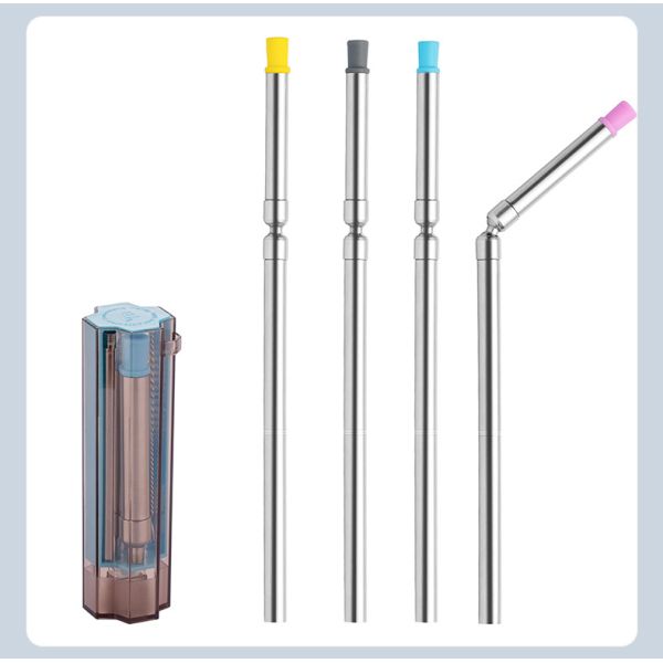Eco Friendly Portable 8mm Stainless Steel Collapsible Straw