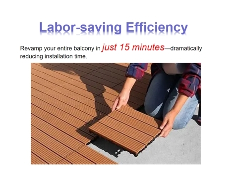 3D Embossed Plastic Wood Deck Tiles Match Real Wood Texture