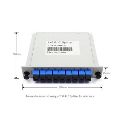 Single Mode Fiber Optic PLC Splitter 1x8 Cassette Card Type Sc/Upc Lightweight