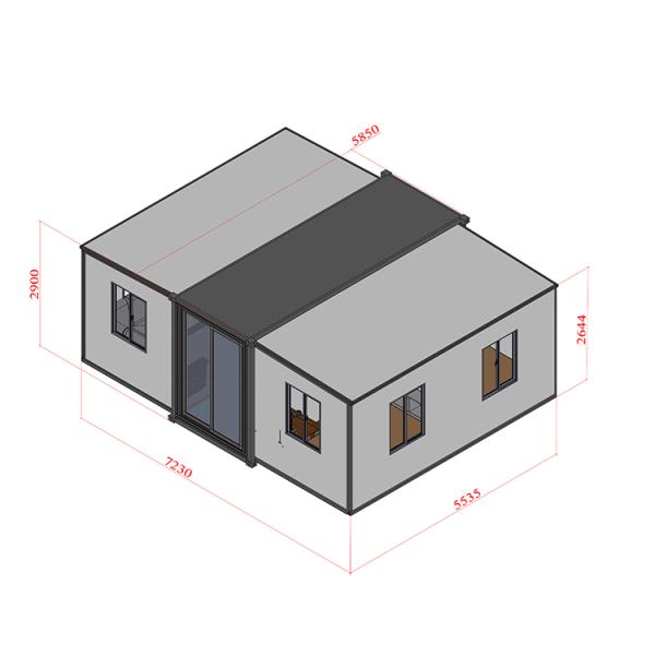 Customizable 40ft Expandable Container House With Gypsum Board Covering 20ft 40ft