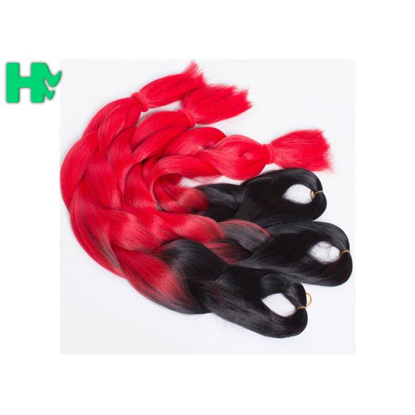 Ombre Braiding Wave Synthetic Hair Pieces No Lice Rainbow Color For Women