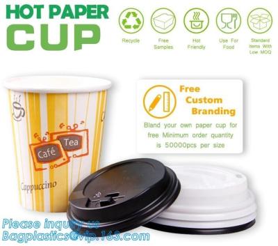 Biodegradable Coffee Paper Cup With Lid Custom Printed, 3oz 5oz 6oz 8oz Ice Cream Paper Cup Lid Pack