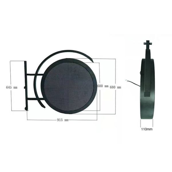 IP68 Waterproof Round P4.68 Outdoor Led LOGO Display Signs for Brand Promotion
