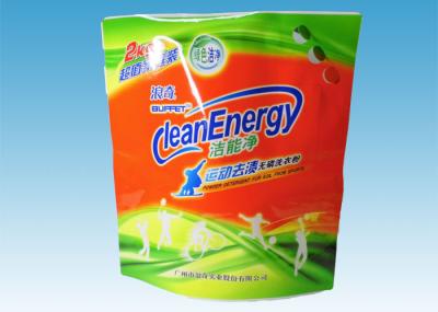 Recyclable Stand Up Pouches , Washing Powder Packing Pouch With Three Handles