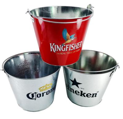 A cubeta de vinho do metal de CMYK 8L galvanizou grande Tin Ice Bucket