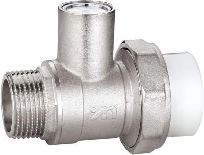 1107 Nickel Plated Magnetic Lockable Ball Valve Male Threaded End 3/4, 1, 1-1/4 x Flexible PP-R pipe End 25, 32, 40