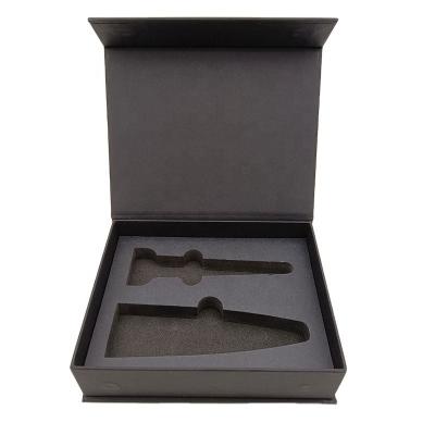 Black Magnetic Gift Box / Luxury Magnetic Closure Rigid Boxes With Eva Satin Insert