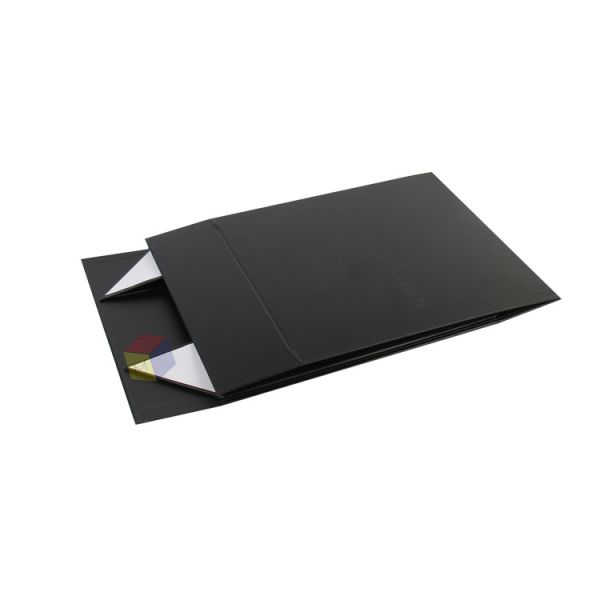 Handmade Recycled Cardboard Packaging Magnetic Closure Black Foldable