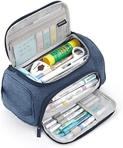 HVOMO BIG CAPACITY PENCIL CASE HIGH LARGE STORAGE POUCH MARKER PEN CASE TRAVEL SIMPLE STATIONERY BAG SCHOOL COLLEGE
