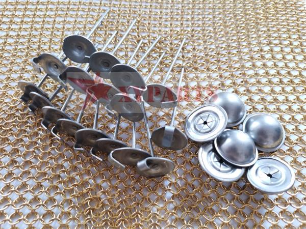 As coberturas isolantes engancham circularmente âncoras de atadura de aço inoxidável baixas com tampão da abóbada