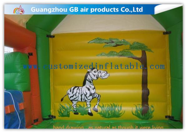 Elephant Animal Shape Inflatable Bouncy Castle With Slide For Children Games
