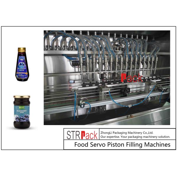 Automatic Piston Glass Bottle Filling Machine 6 Heads 1 Liter for Blueberry Jam