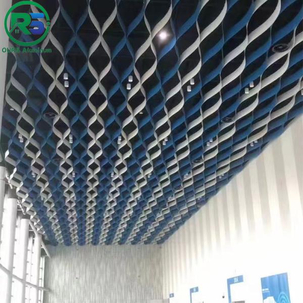 Plafond en métal suspendu linéaire écologique de 0,9 mm Plafond en aluminium blanc