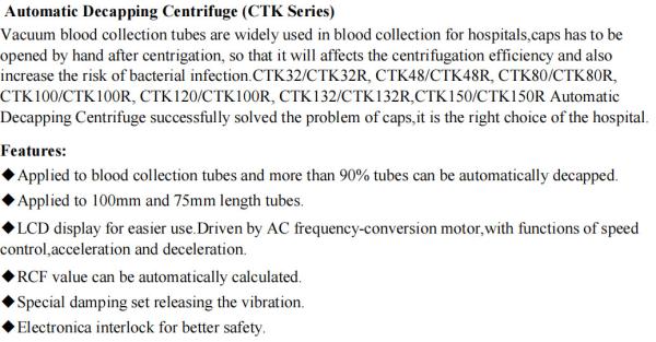Refrigerated PRP PRF Centrifuge Low Speed High Performance CTK120R For Blood Separation
