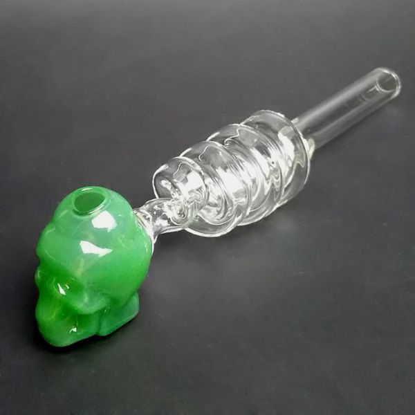 Mix Colors Round Glass Smoking Pipe For Dry Herb Lightweight Cute Design