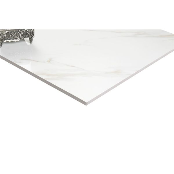 Cararra White Glazed Porcelain Tile Stone Look / Marble Looking for Floor And Wall