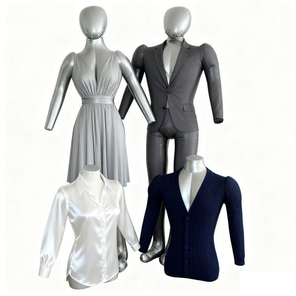 Full Body Inflatable Female Mannequin: Lightweight & Portable Clothing Display Model with Realistic Body Shape—Sleek Silver, Durable Quick-Inflate Dress Form for Retail Stores, Fashion Shows, Home Use