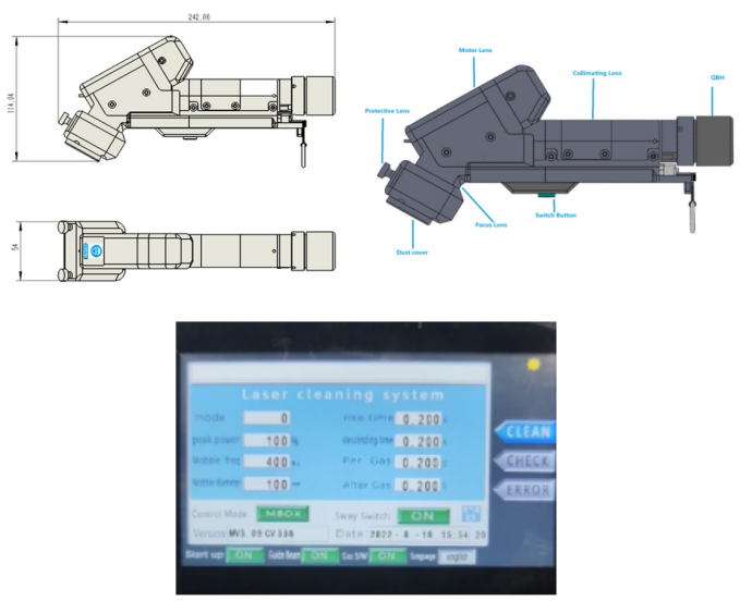 Handheld Laser Cleaning Machine with 0-300mm Laser Cleaning Beam Size for Carbon Steel
