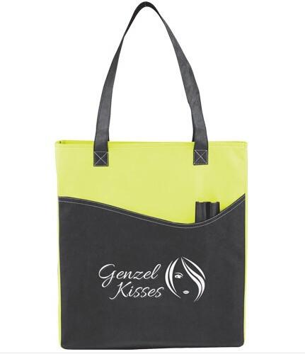 Convention Recycling Non Woven Gift Bags With Logo Pocket  Foldable Business Branded