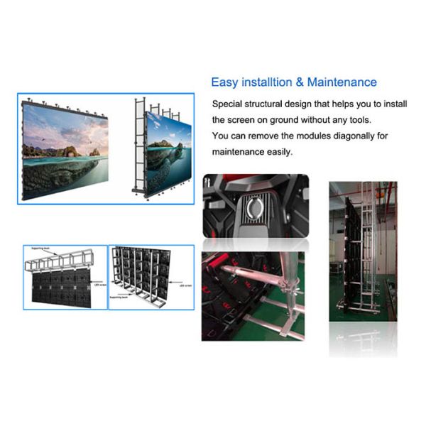 Front / Rear Sevicing Led Stage Screen Rental P3.91 4K 1920Hz High Brush LED Tvs