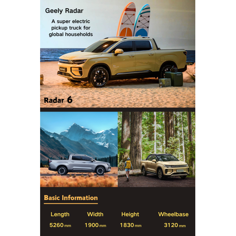 Hot Selling 2023 for RD6 550KM 200kW 86kWh Pure Electric New Energy Pickup Truck in Stock