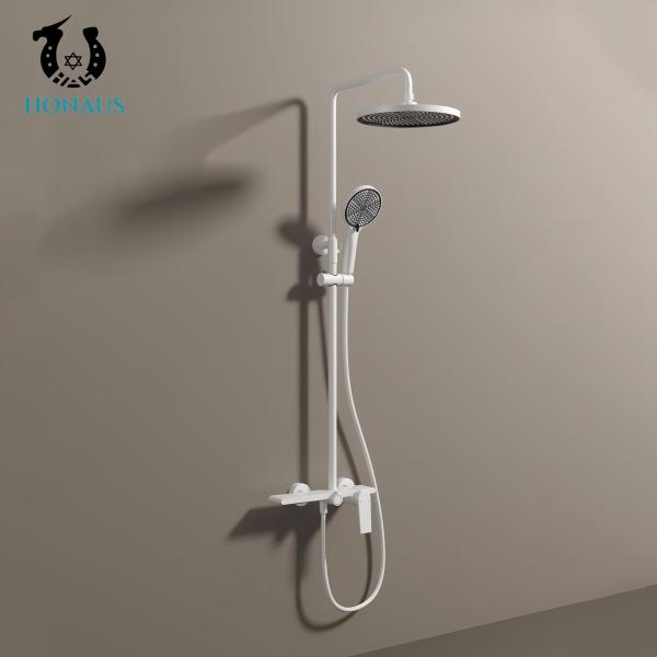 Exposed Valve Showers Best Brass Body White Gold Premium Ceramic Core Luxury Hotel