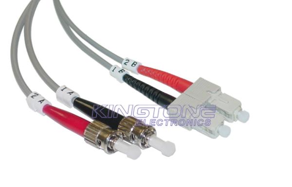 Multi Mode Fiber Optic Patch Cord Duplex ST to SC 62.5 / 125 with PVC