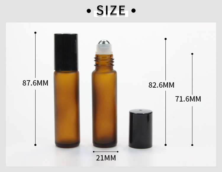 10ml Glass Roller Bottle Amber/ Clear Glass Roll On Bottle Designed with Leak Proof Steel Roller Ball for Essential Oil and Fragrance