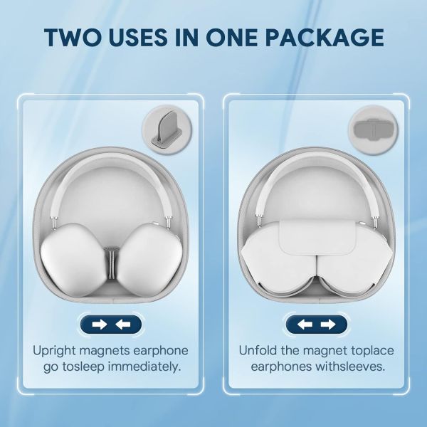 Smart Case for Apple AirPods Max Supports Sleep Mode, Hard Organizer Portable Carry Travel Cover Storage Bag