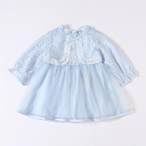 Spring Children'S Clothing New Girls Lace Dress Children Solid Color Dress